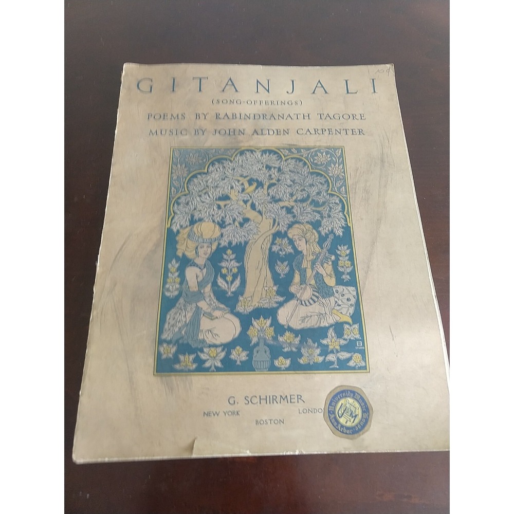 Gitanjali Song Offering Antiquarian Vintage Sheet Music Book Songs 1914